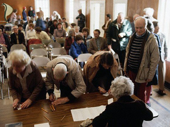 Town meeting for vote